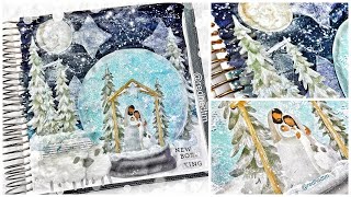BIBLE ART JOURNAL Process: Newborn King Christmas with Gel Press