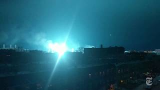 Transformer Explosion Turns New York Sky Blue