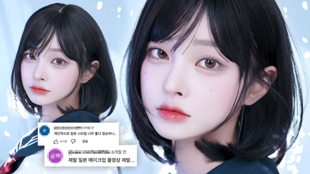 일본 첫사랑 여주st🏫 맑고 투명한 청순메이크업🫧💎 | 요즘 날씨에 하기 좋은 깨끗하고 가벼운 메이크업🩵