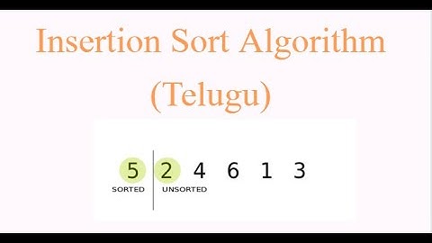 Insertion Sort Program in Telugu | Insertion Sort Algorithm