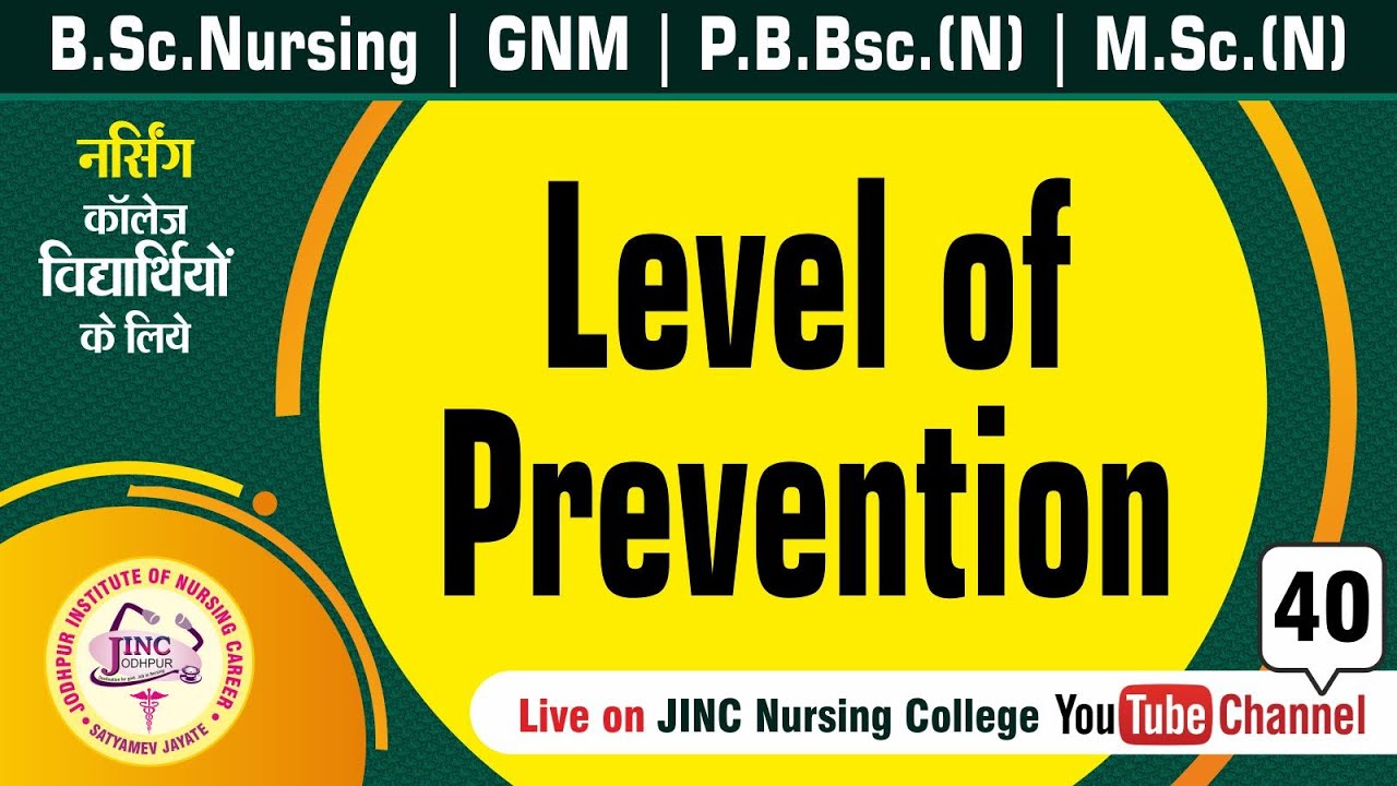 Level of prevention | B.Sc.N | GNM | P.B.Bsc.(N) |#40 नर्सिंग विद्यार्थियों के लिये || Subhash Sir