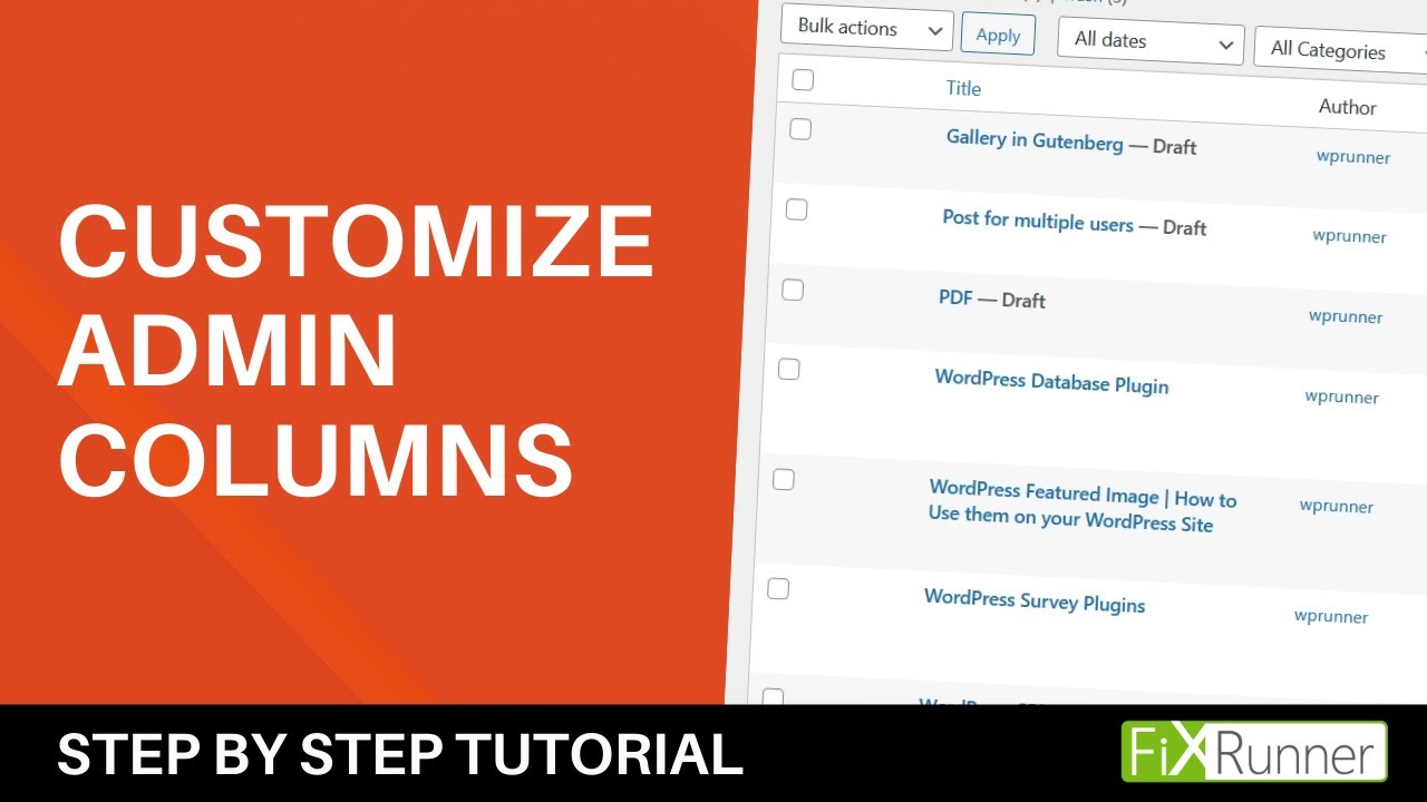 How To Add And Customize Admin Columns In WordPress - YouTube