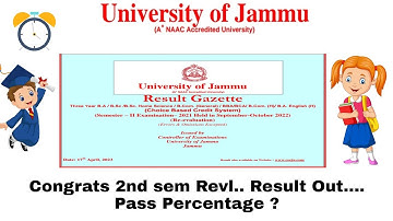Ug 2nd sem Re-evaluation Result Out! Pass percentage very less New Update of Jammu University