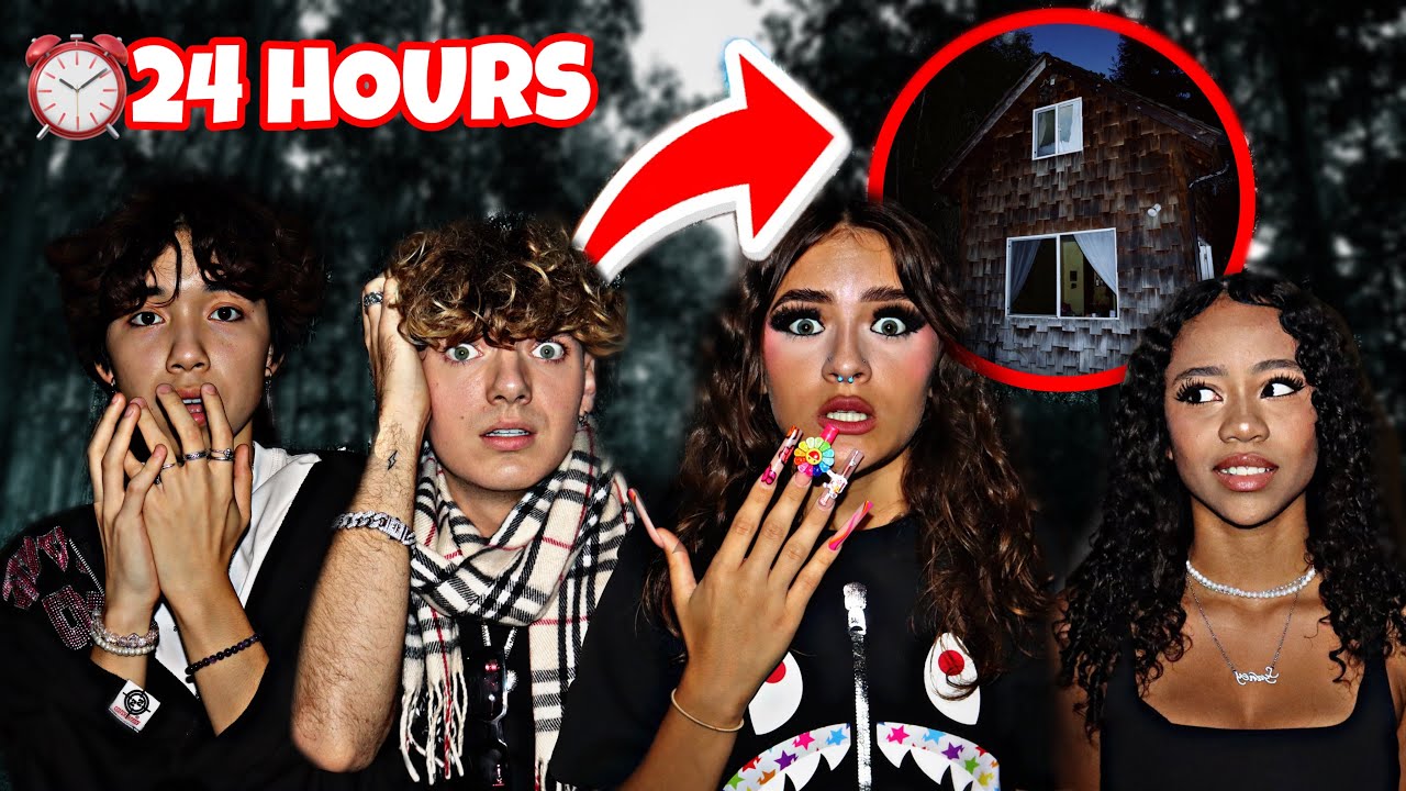 Prymrr Stayed 24 HOURS In A HAUNTED Cabin *GONE WRONG* - YouTube
