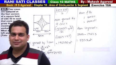 Class 10 Maths (Ex 16A Q25) Area of Circle,Sector & Segment (RS Aggarwal 2019)