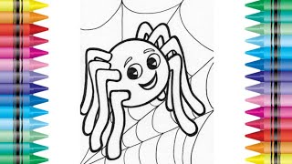 spider coloring pages with markers