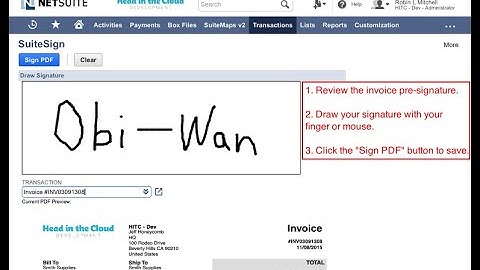 SuiteSign PDF - Signatures in NetSuite