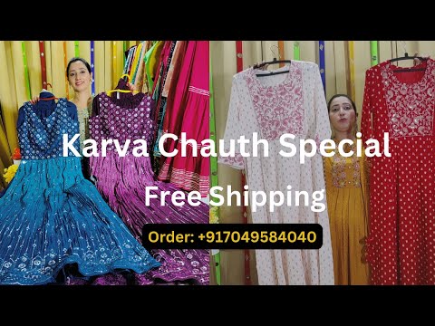 Karva Chauth Special suit and kurti, Stitched, Red at Rs 2999 in Ahmedabad