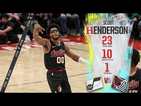 Scoot Henderson Highlights (CAREER HIGH 23 PTS) | Trail Blazers vs Jazz | Dec. 14