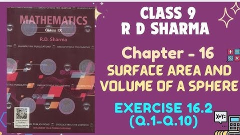 RD Sharma Class 9 2025-26 || Chapter 16 || Surface Area and Volume of a Sphere || Ex-16.2 #maths 