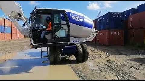 Testing Aimix 3 Sets of Self Loading Concrete Mixers in Papua, Indonesia