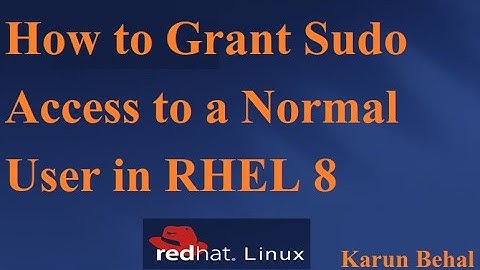 How To Grant Sudo Access to a Normal User in RHEL/CentOS 8[Hindi]By Karun Behal