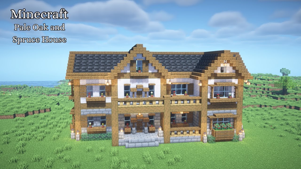 【マインクラフト】ペールオークとトウヒを使った家の作り方【マイクラ建築】【Minecraft】 - YouTube
