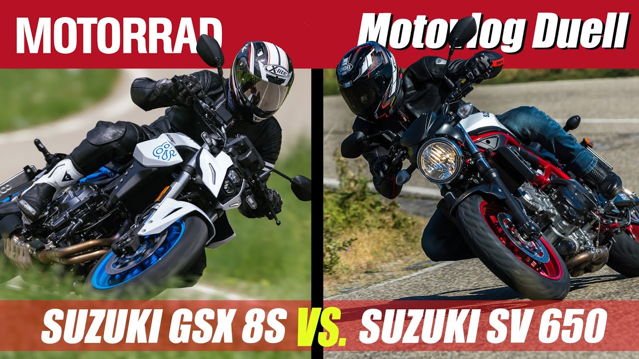 Motovlog Duell: Suzuki SV 650 vs Suzuki GSX-8S - V2 gegen Reihenmotor