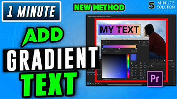 How to add gradient to text in premiere pro 2024