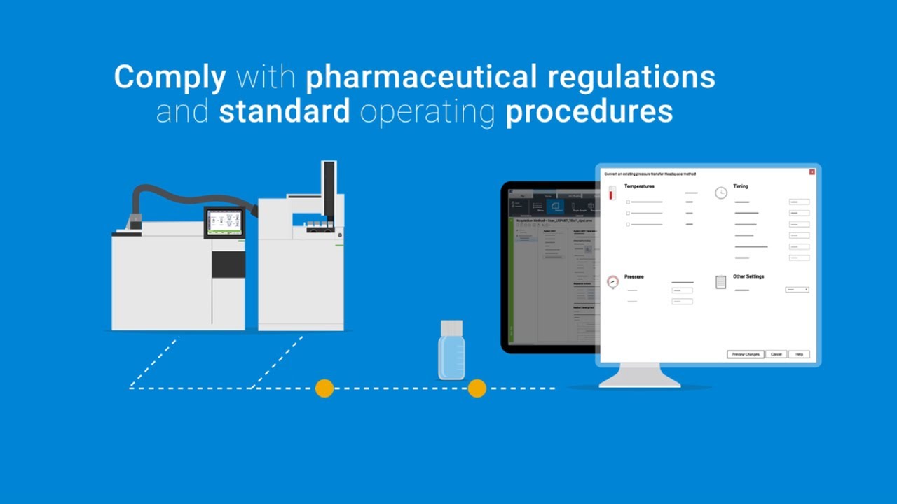 Agilent 8697 headspace sampler - Pharmaceutical labs - YouTube