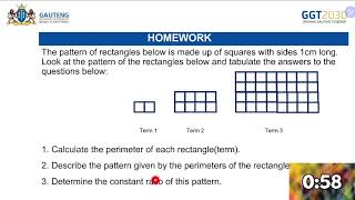 MATHEMATICS GRADE 8 : NUMERIC & GEOMETRIC PATTERNS