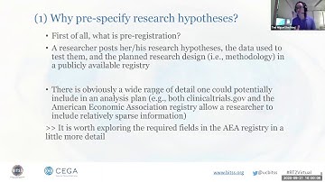 BITSS RT2 Virtual: Ted Miguel -- Pre-registration and Pre-Analysis Plans