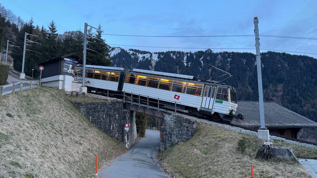 MVR 302 305 Haut-De-Caux to Montreux Rack Railway Switzerland Swiss ...