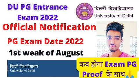 Delhi University Entrance exam Date 2022 , (DUET PG) || expected Exam date ,Official notification.