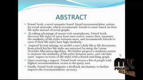 Final Year Projects 2015 | Friendbook: A Semantic-based Friend Recommendation