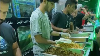 فيديو لايصدق أكبر #بوفيه طعام مجاني في العالم يقدم للزائرين في كربلاء المقدسة.