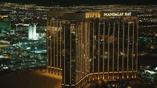 Las Vegas At Night, USA, 4k Drone Footage