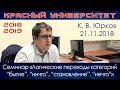 Семинар «Логические переходы категорий бытие, ничто, становление, нечто». К.В.Юрков. КУ. 21.11.2018