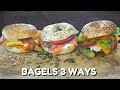 Bagel Sandwiches 3 Ways Breakfast Lunch Dinner Bagel Sandwiches 3 Ways Breakfast Lunch Dinner