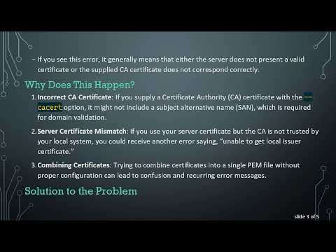 Resolving the curl: (60) SSL: no alternative certificate subject name matches target host name Error