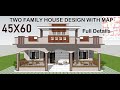 40x60 House Plan With Elevation| 2400SQFT Two Family House Design| Gopal Architecture 2.0