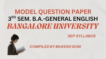 BU-3rd Sem. B.A.-English-MODEL QUESTION PAPER--SEP SYLLABUS