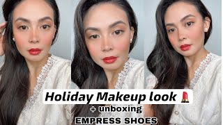 My Holiday Makeup Look | unboxing new shoes ft. Empress shoes | Shey Panopio