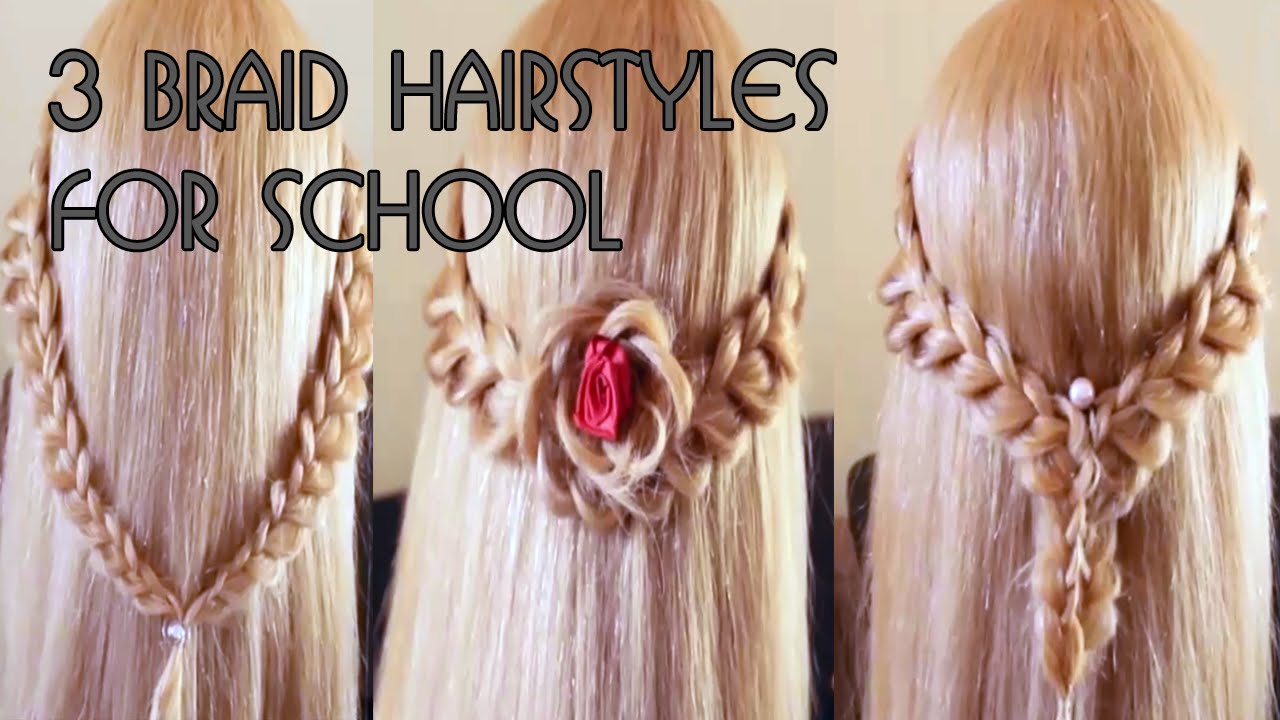 ♥ 3 Hairstyles For School ♥ Hairstyles For Long Hair ♥ Braid Hairstyles Tutorial For Girl In 2016