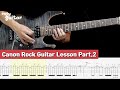 Jerry C - Canon Rock Guitar Lesson with Tab Part.2 (Slow Tempo)