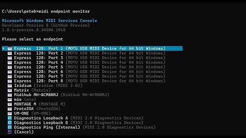Windows MIDI Services Console Overview