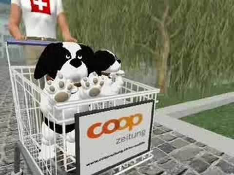 Coop with Coop Press in Second Life - St. Bernard Puppy