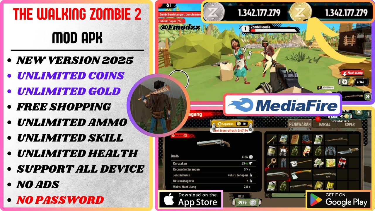 THE WALKING ZOMBIE 2 MOD APK V 3.32.0 LATEST 2025