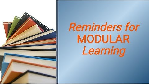 Reminders for Modular Learning