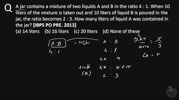 A jar contains a mixture of two liquids A and B in the ratio 4 : 1. When 10 liters of the mixture is