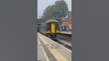 Double Class 158 speeds through Urmston with a two tone #britishrail #train