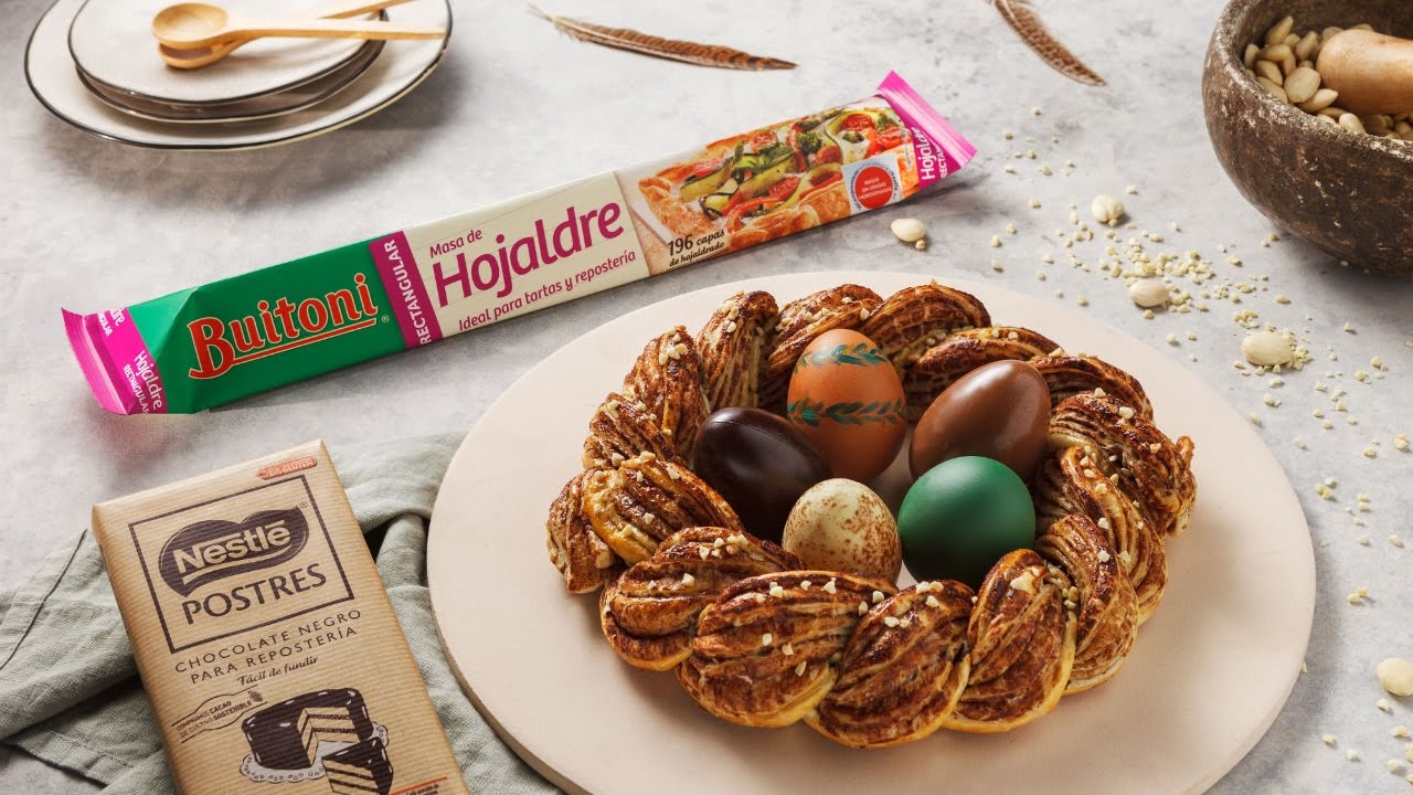 Nido de Pascua con chocolate y hojaldre Nestlé Postres y Buitoni Nido de Pascua con chocolate y hojaldre Nestlé Postres y Buitoni
