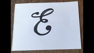 #como fazer letra E cursiva c/ pincel atômico