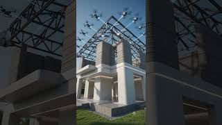 Futuristic AI powered construction, robotic machines  #ai