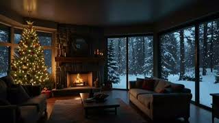 No Ads Fireplace Blizzard ASMR - Snow Storm Sound Sleep With Fireplace Burning For Deep Sleeping