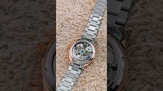 ALIX 2917 silver steel strap automatic watch for men