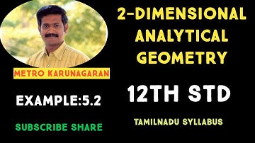 12th Std Maths Ex.5.1(Example 5.2) Find the Equation of circle described on the chord 3x+y+5=0 of th