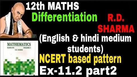 rd Sharma class 12 differentiation ex 11.2 part-2