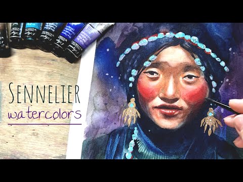 Watercolor PORTRAIT process  Maimeri Blu + @winsornewton 