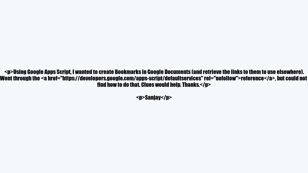 videoBookmarks in Google Documents